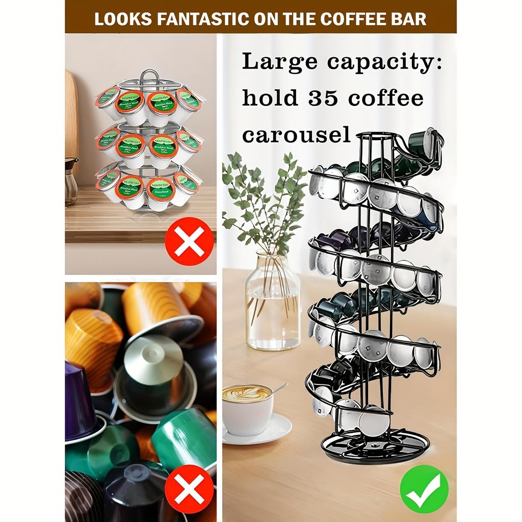 1 Stück drehbarer Kaffeekapsel-Organizer, K-Cup-Kaffeekapsel-Organizer, Kaffee-Organizer für den Schreibtisch im Café, im Büro und in der Küche