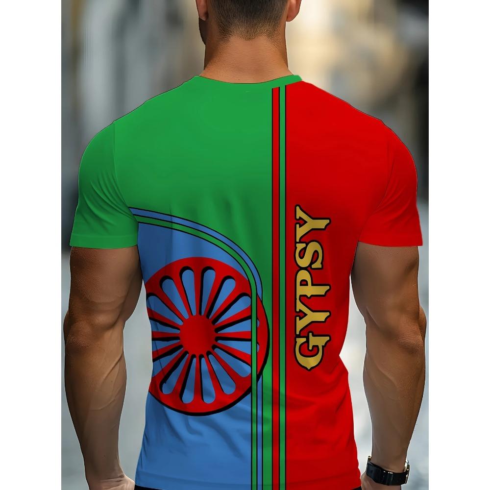 2025 Gypsy National Emblem Graphic T Shirt 3D Gypsy Unisex Printing T-shirts For Men Romani Streetwear Tee Shirts Tops