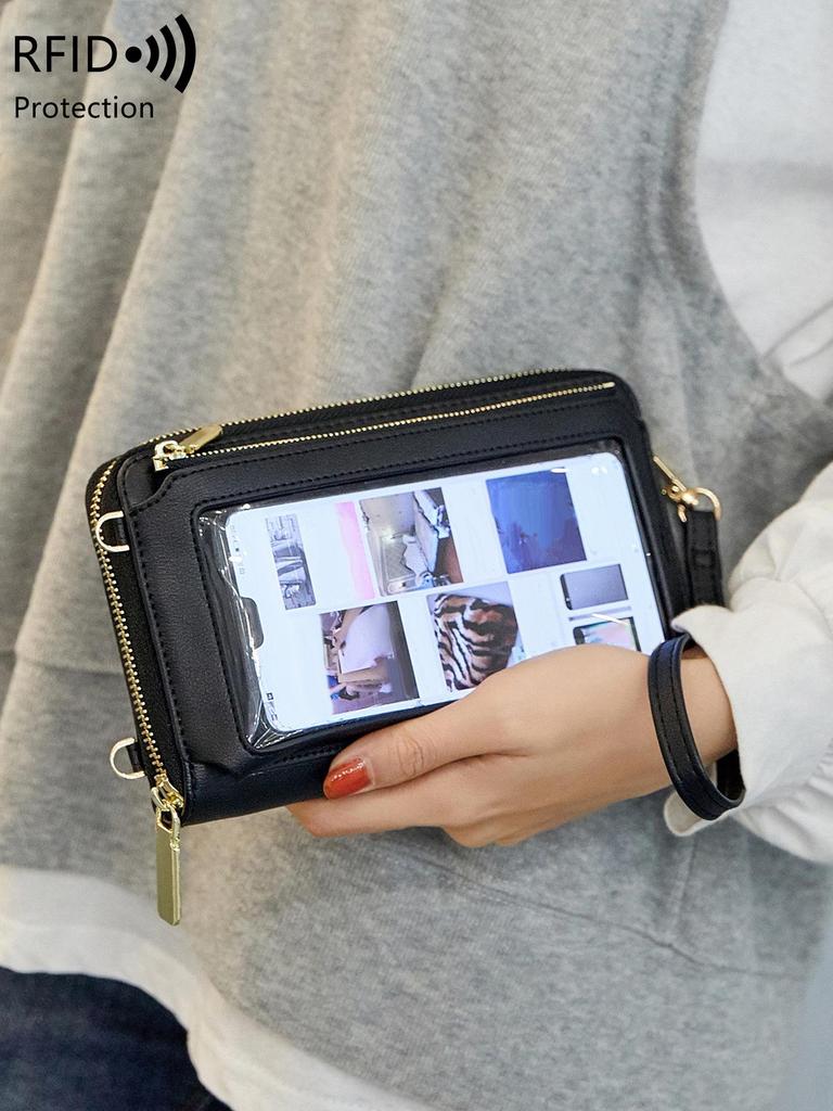 RFID Anti-Theft Touchscreen Crossbody Wallet & Mini Women's Shoulder Bag