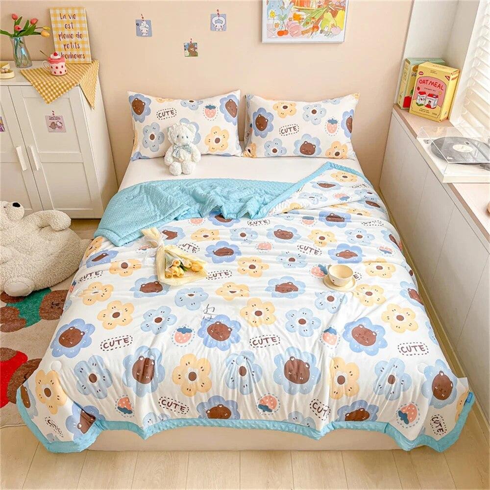 Cotton Summer Quilt Home Sofa Thin Air Conditioning Throw Blanket Soft Office Nap Blanket Bedroom Nap Home Decoration Bed Cover