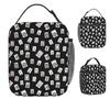 Black Mahjong Lunch Bag Funny 3D Printing Kawaii Lunch Box For Portable Zipper Cooler Bag Graphic Thermal Tote Handbags