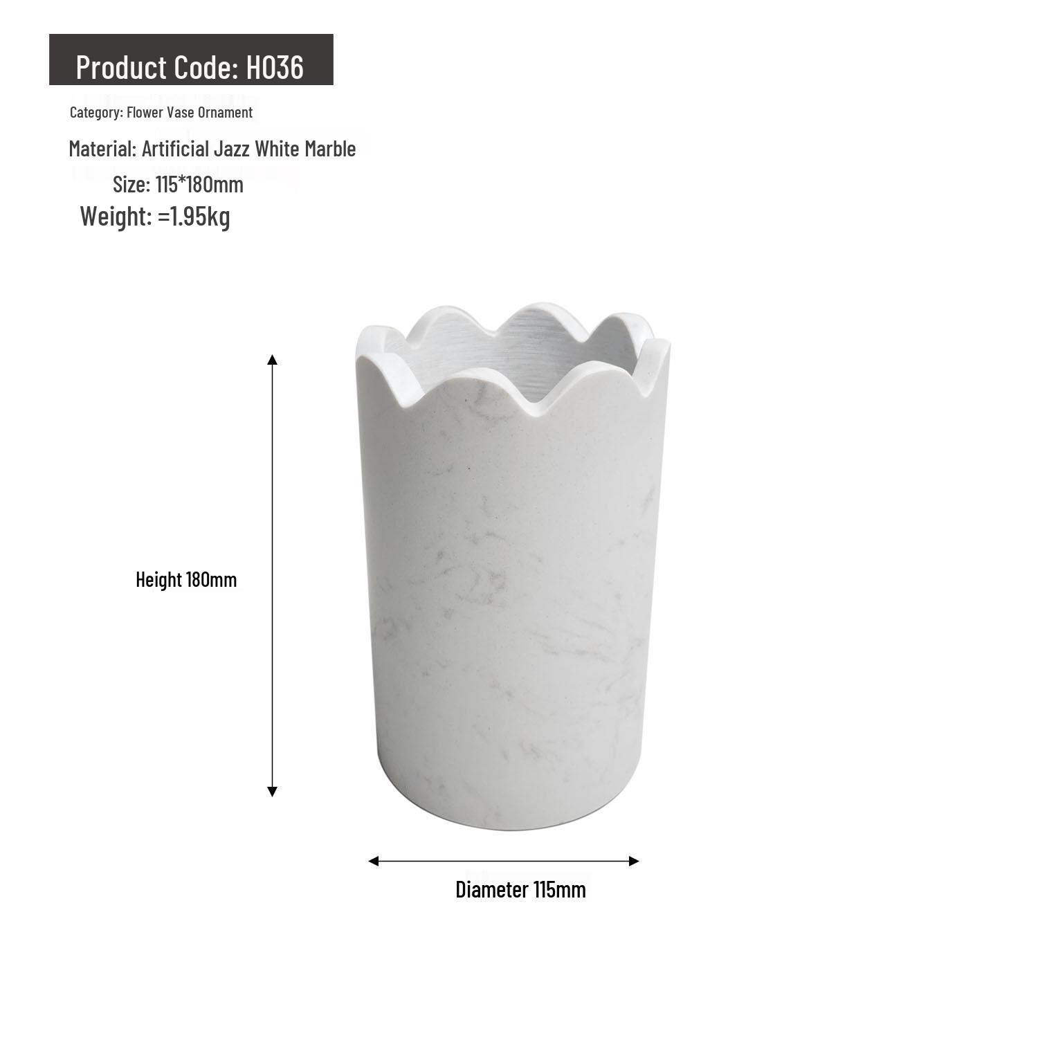 

Simple Modern Black & White Marble Vase for Living Room, Bedroom, or Entryway Decor