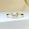 Huirtan Chic Heart Cubic Zirconia Women Rings Gold Color Statement Girls Finger Accessories Love Proposal Engagement Jewelry
