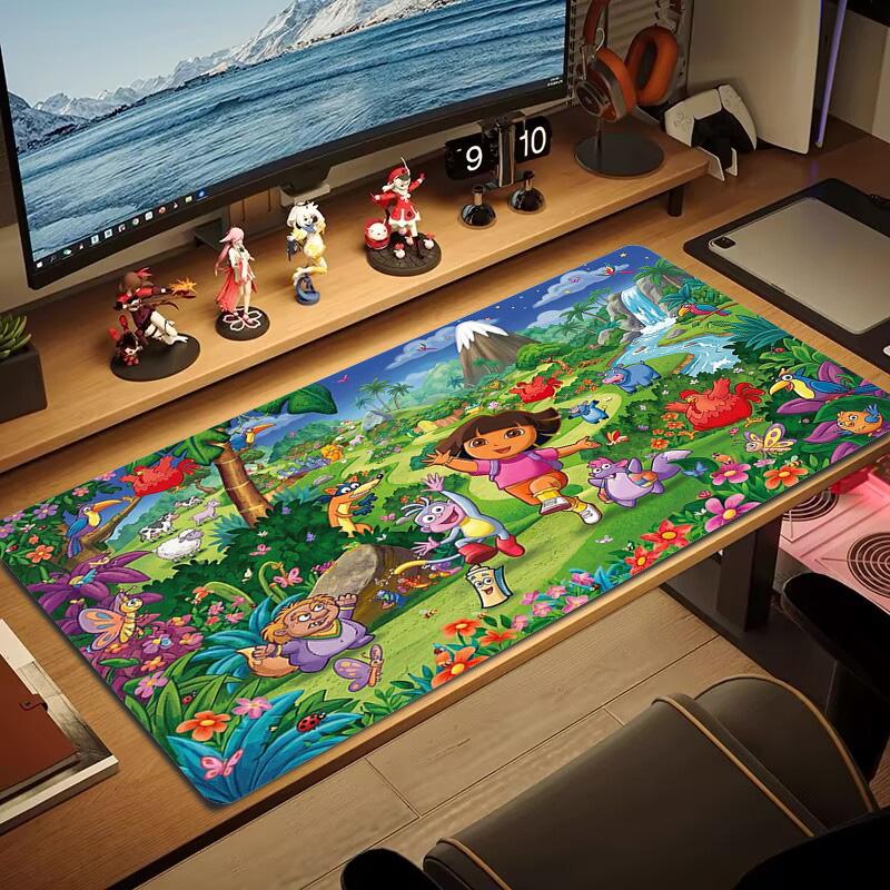 Explorer Dora Color Mouse Pad Large Gaming Table Cushion Non-slip Laptop Tablet Big Mousepad XXL Mat Mini PC Playmat With Lock edge