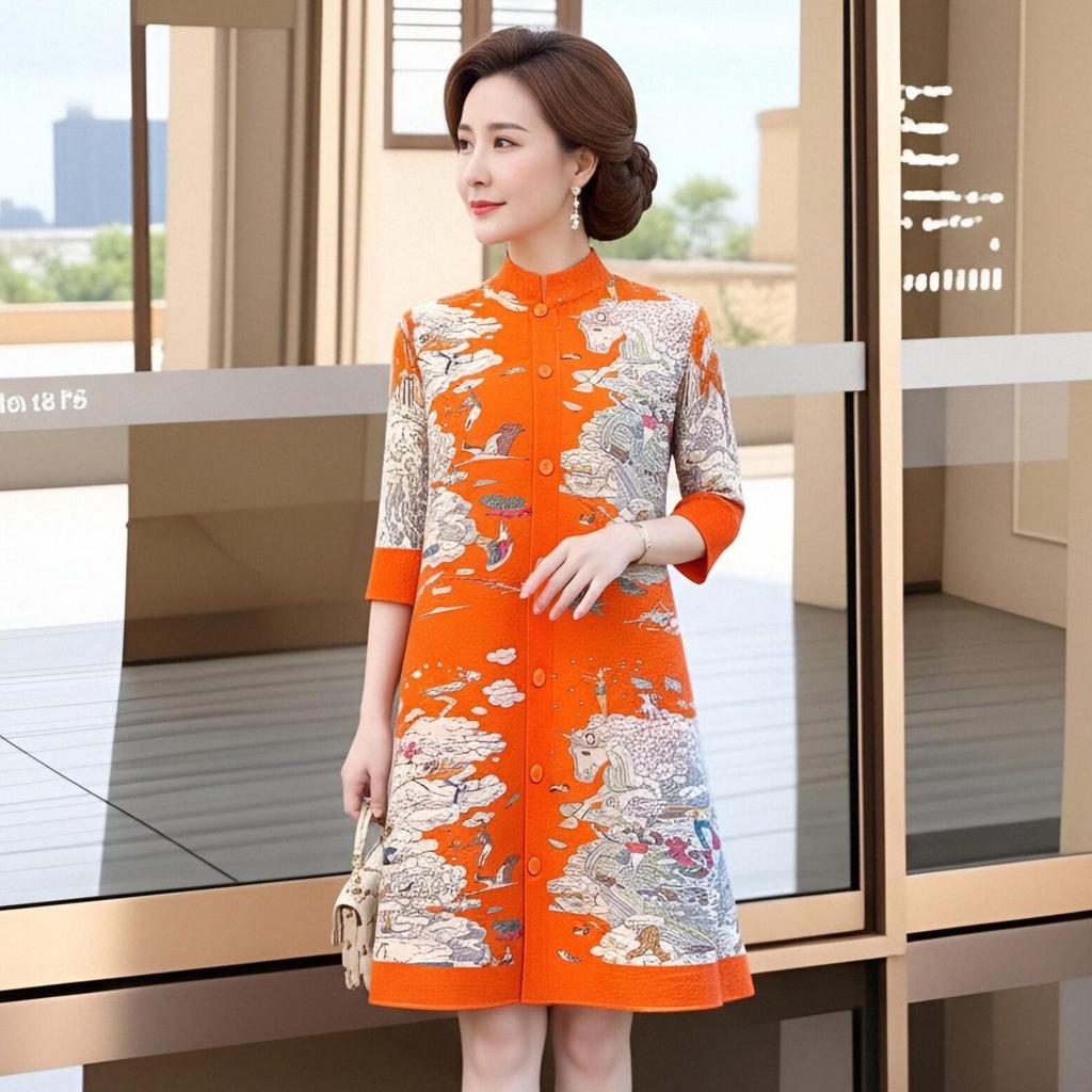 Frühlingshaftes Blumen-Faltenkleid - Elegant in Übergröße für Frauen mittleren Alters