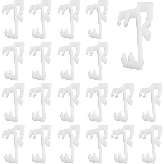 Window Shade Accessory, 20PCS Blind Valance Clips for 1 Inch Blinds, Polycarbonate (PC), White