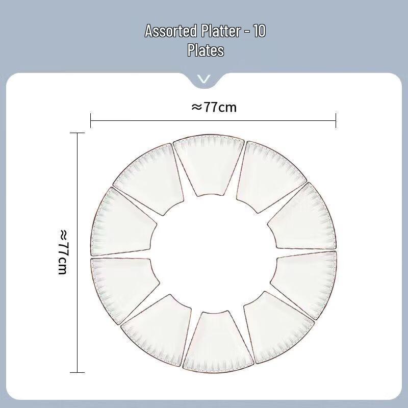 Japanese Style Underglaze Ceramic Dinner Plate Set