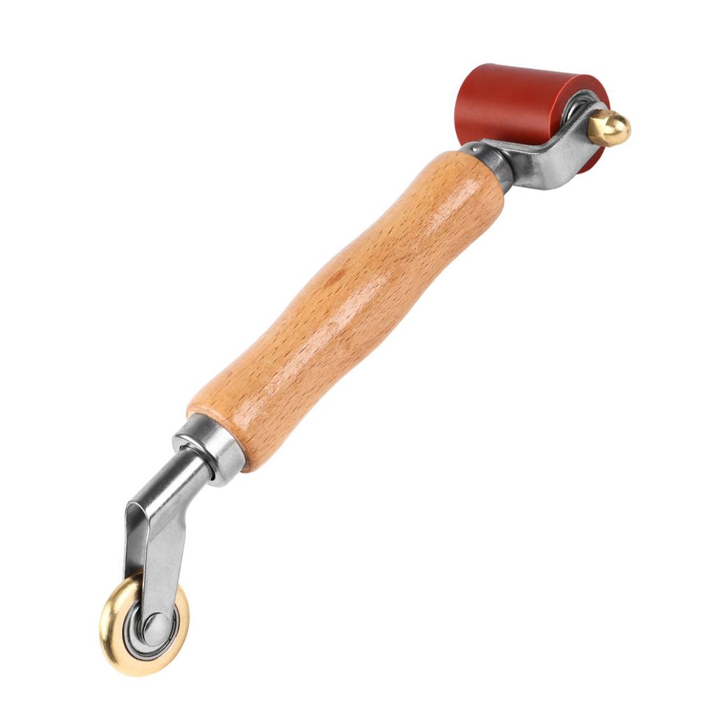 Upgrades Welding And Sealing Tool Rubber Pressure Roller with Wood Handle Pressure Roller Tool for Enhances Comfort