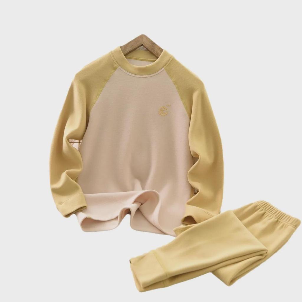 Children's Thermal Antibacterial Set: Autumn/Winter Thickened and Breathable Boy & Girl Top and Bottom with German Velvet