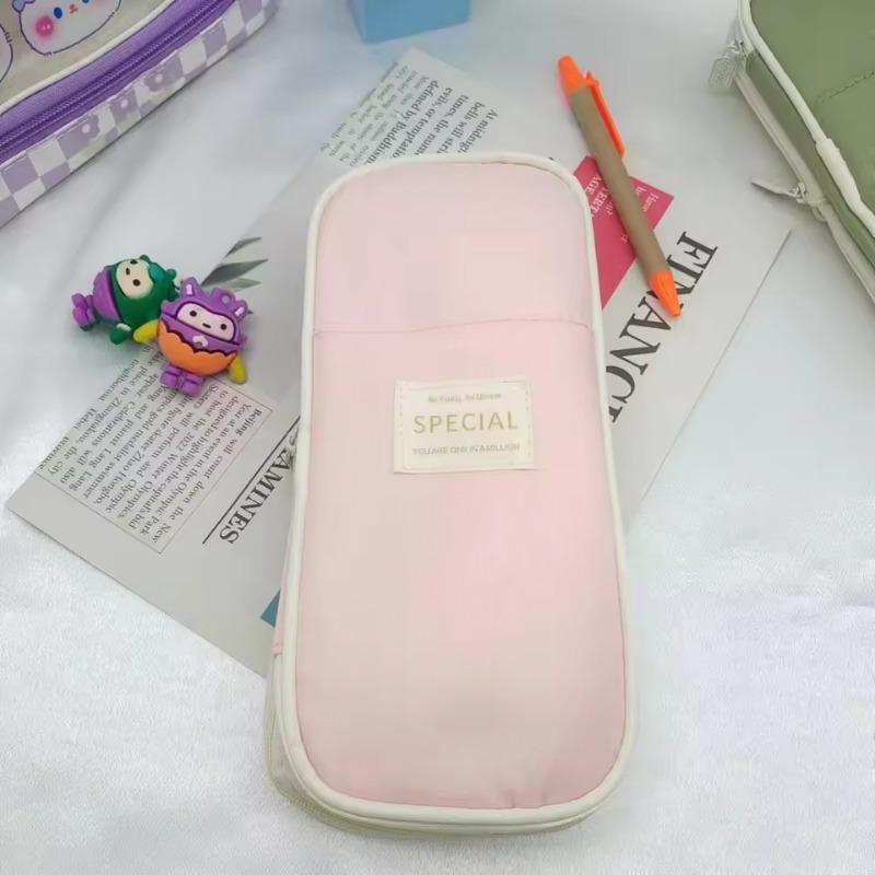Large Capacity Pen Pouch Retractable Pencil Case Double Layers Pen Bag Pencil Box For Primary School Student Stationery