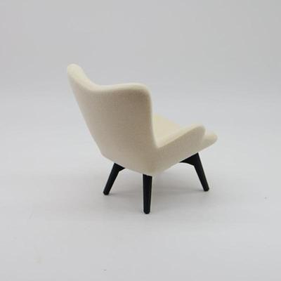 1 Piece 1/12 Dollhouse Mini Plush Sofa Chair Side Table Furniture Model For Doll House Decor Simulation Single Person Sofa