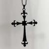 Gothic Baroque Cross Pendant Necklace With Alloy Chain For Women
