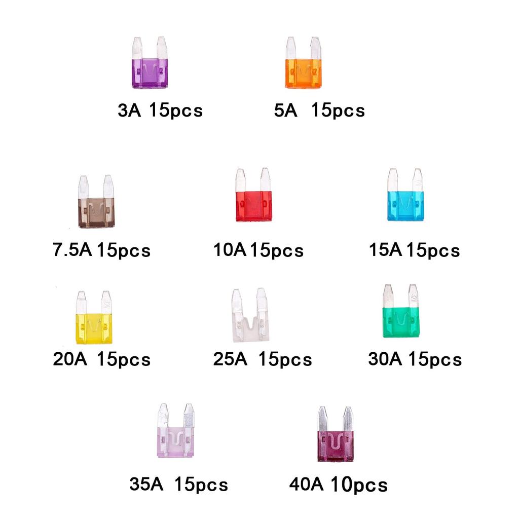 AHL Flat Fuse Set Standard 5A, 7.5A, 10A, 15A, 20A, 25A, 30A, 35A, 40A, 50A, 100pcs each