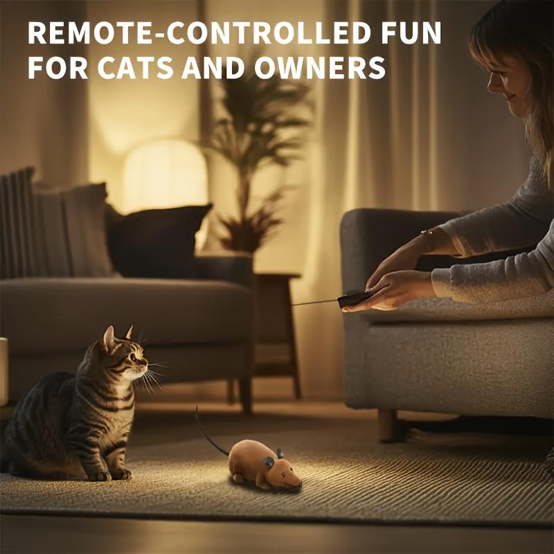 Wireless Remote Control Mouse Interactive Toys, Tease Dog and Cat Interactive Toys, Realistic Cat Teasers, Funny Gifts for Cats