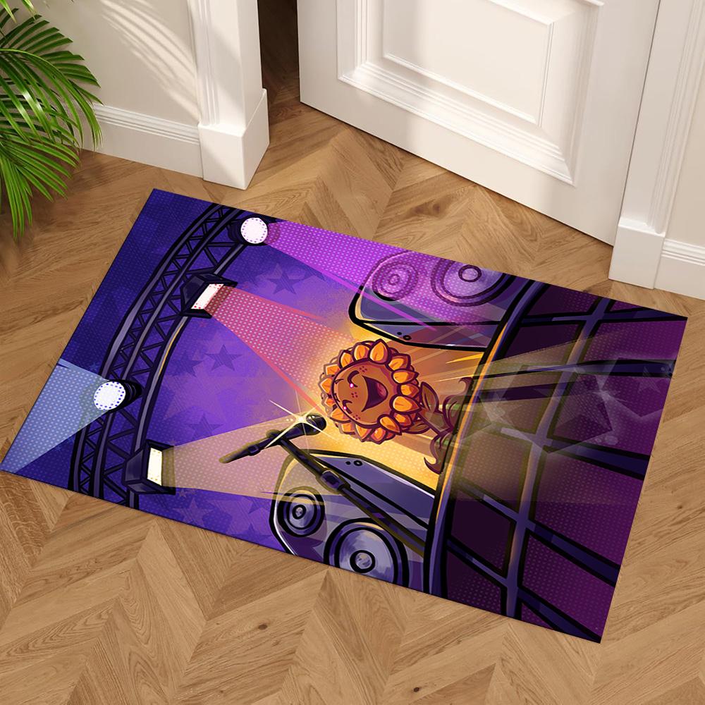 Plants Vs. Zombies Floor Mat Suitable for Decorate Room Study Room Balcony Bedrooms Anti-slip Rug Anime Office Decor