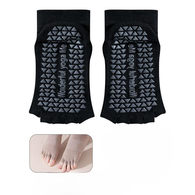 Ladies Summer Thin Professional Non Slip Pilates Yoga Leakage Toe Five Finger Short Cotton Socks