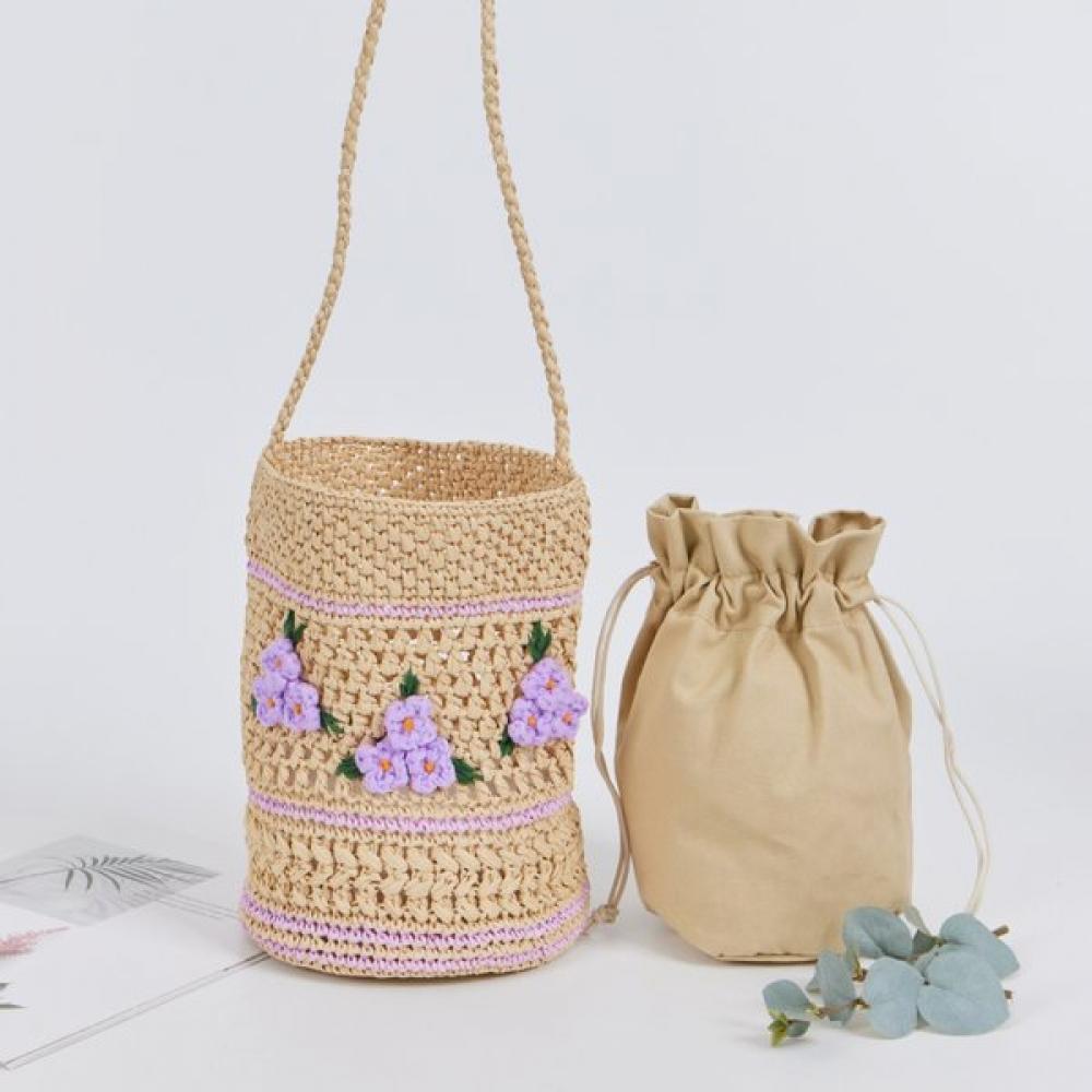 Lala Natural Rafia Embroidery Rattan Bag Lala2b188