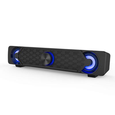 Herní reproduktor PC Smalody USB napájený LED světlem Kompatibilní s pro hry, jako jsou reproduktory PS4, počítače/notebooky/herní konzole atd.. (AUX 3,5 mm)