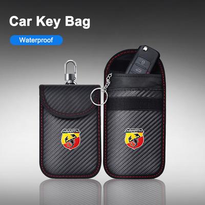 Car Key Signal Blocker Case Faraday Cage Fob Pouch Keyless RFID Blocking Bag For Fiat Abarth 124 Spider 500 595 695 C Accessorie