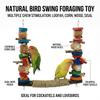 Parrot Swing Stand Natural Colored Rope Chewing Toy For Cockatiel And Lovebird Birds Cage Accessories