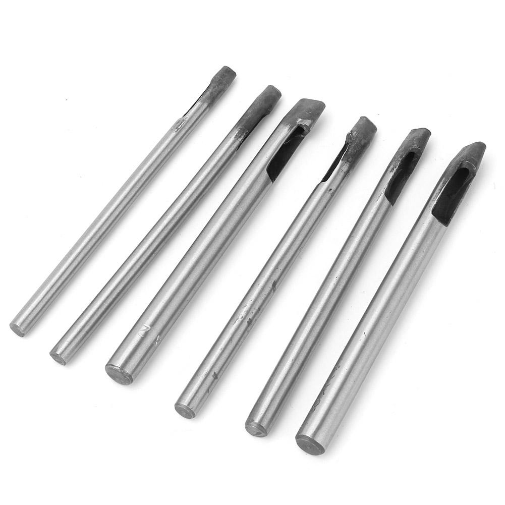 6Pcs 2mm Leather Craft Hole Punch Set Oval Shape Hole Belt Watch Band DIY Punching Tool Puncher