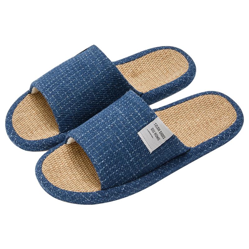Damen Hausschuhe Leinenstoff Schlappen Bequeme Rutschfeste Hausschuhe Atmungsaktive Herren Freizeit Hausschuhe