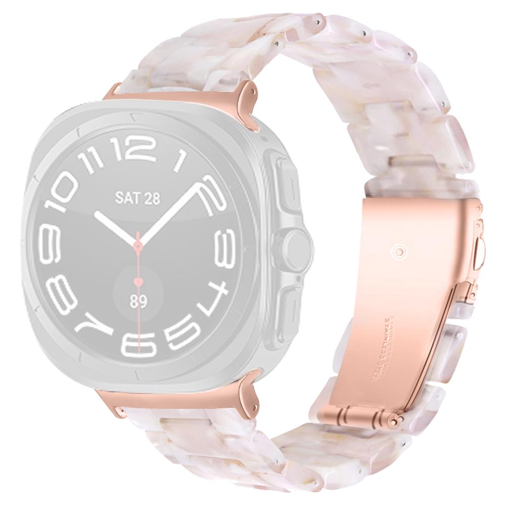 For Samsung Galaxy Watch Ultra 47mm Waterproof Resin Acrylic Watch Strap Buckle Design Wrist Band