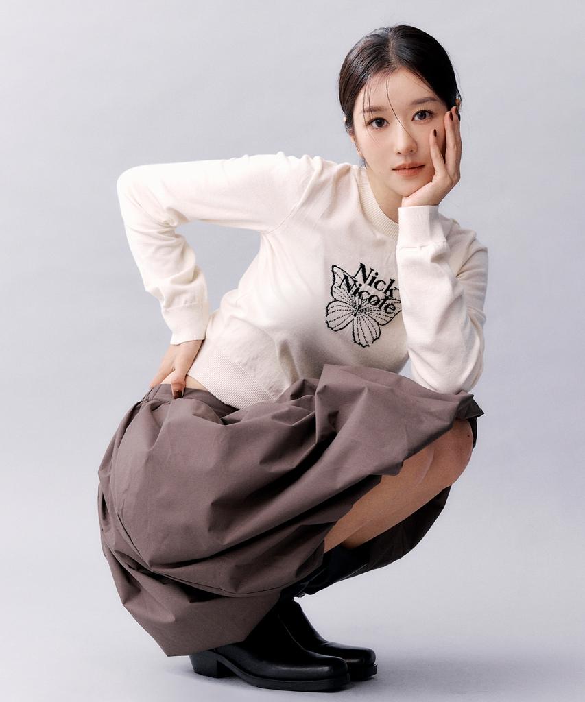 Nigaennikol Butterfly Volume Balloon Skirt_Charcoal
