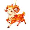 Acrylic Car Goat Pendant New Year Car Rearview Mirror Keychain  Christmas Decor