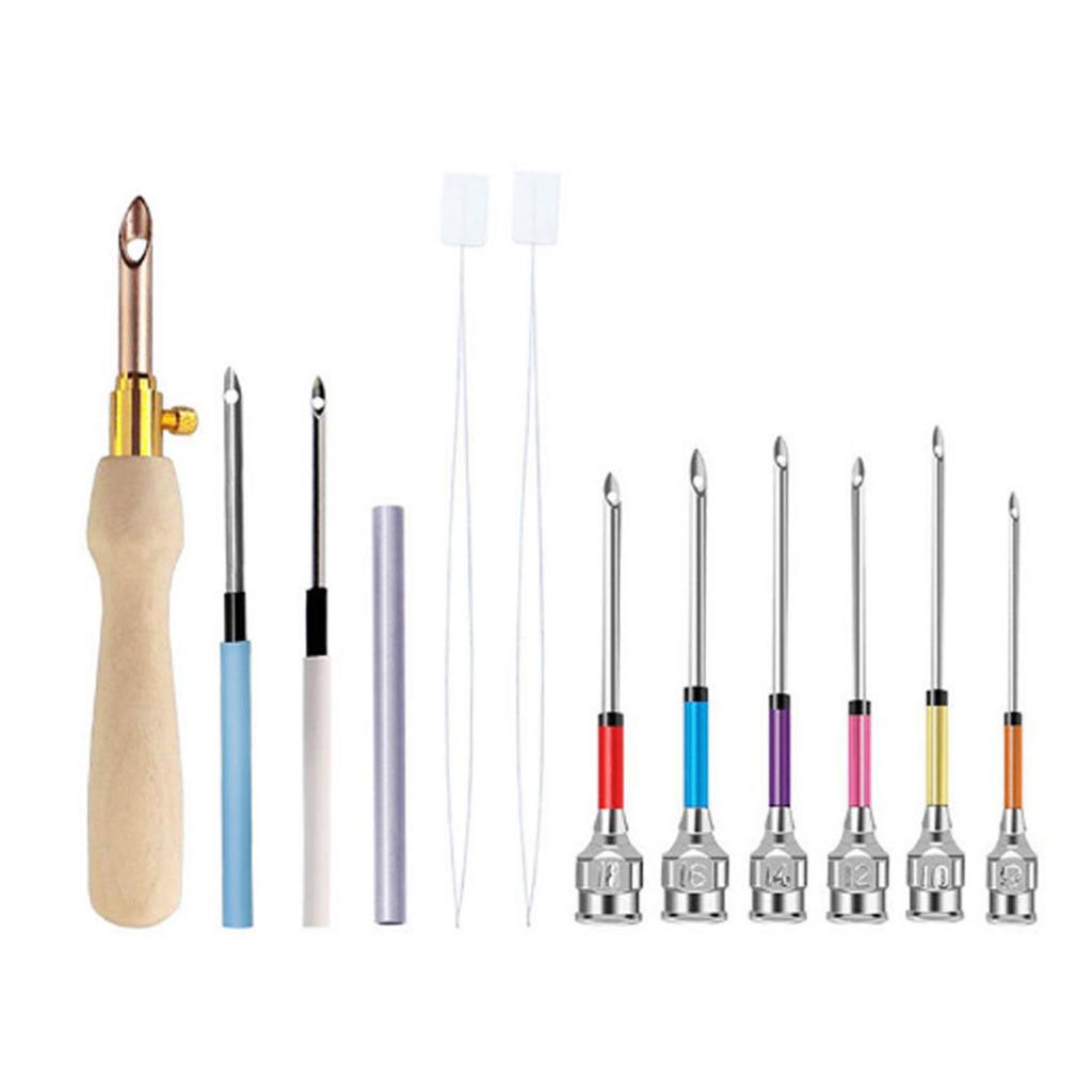 Punch Needle Set Punch Needle Tool with Seam Ripper Needle Threader for Beginner DIY Embroidery Floss Cross Stitching