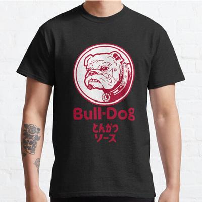 Men Fashion Casual Short Sleeves Bull-Dog Tonkatsu Black Tees Oversized T-shirts