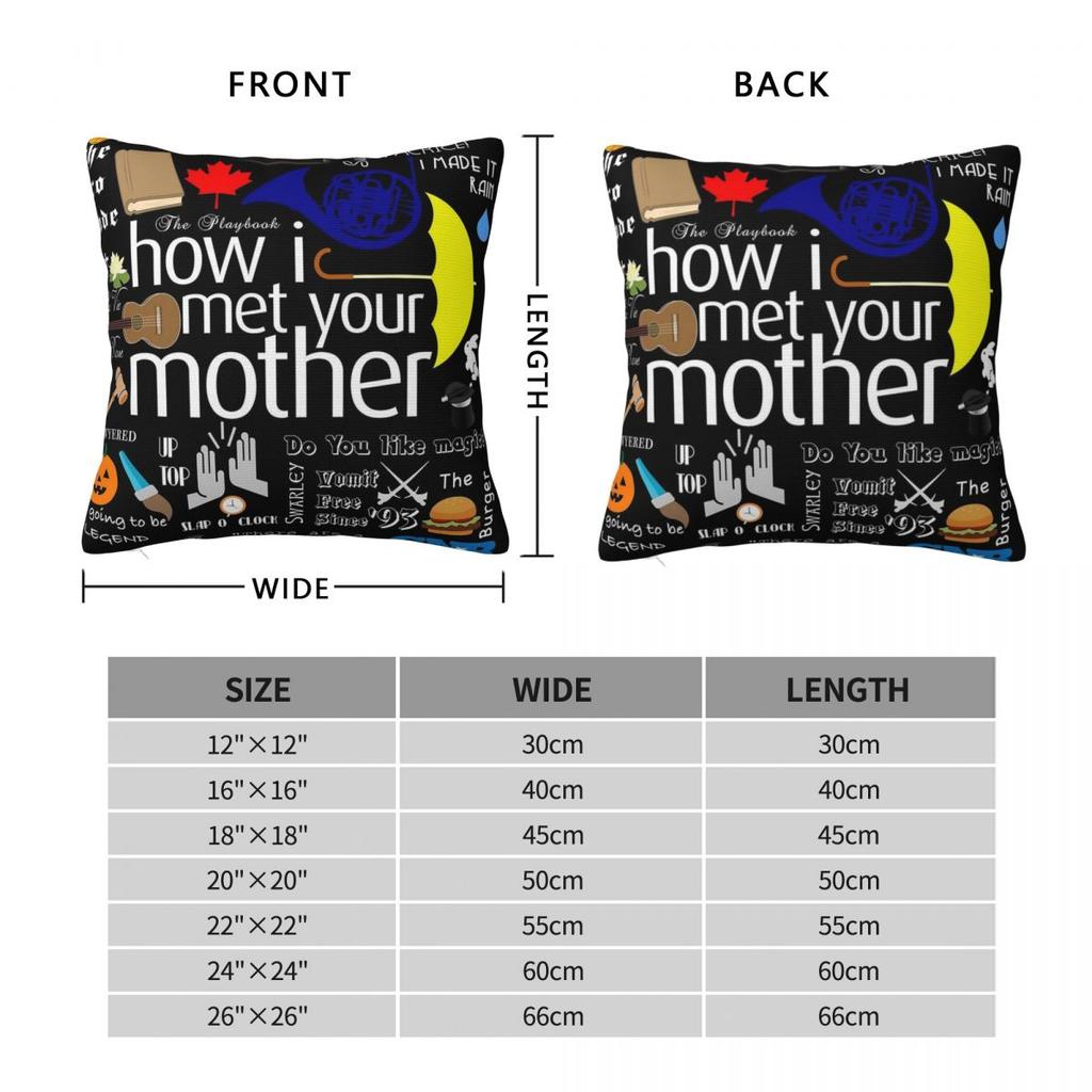 How I Met Your Mother Pillowcase Polyester Linen Velvet Printed Zip Decor Sofa Seater Cushion Cover 45X45