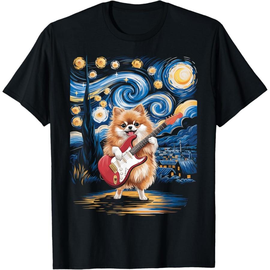 Starry Night Pomeranian T-Shirt XXXXXL чёрный