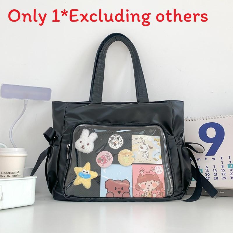 Included Small Nylon Student Shoulder Bag With Drawstring Closure For Daily Use