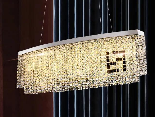 

НОВЫЕ современные хрустальные светодиодные люстры, освещение, роскошь, прямоугольный подвесной светильник K9 F, индивидуальный дизайн для столовой, подвесной светильник
