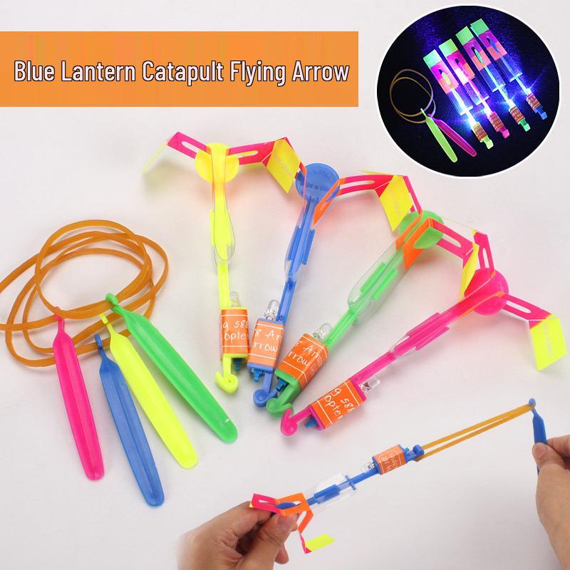 

Glow-in-the-Dark Flying Arrow with Little Blue Light - Rubber Band Catapult Toy Other Luminous Toys