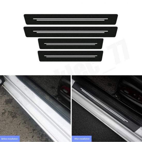 4pcs Car Auto Door Plate Sill Scuff Cover Anti Scratch Decal Sticker Protector