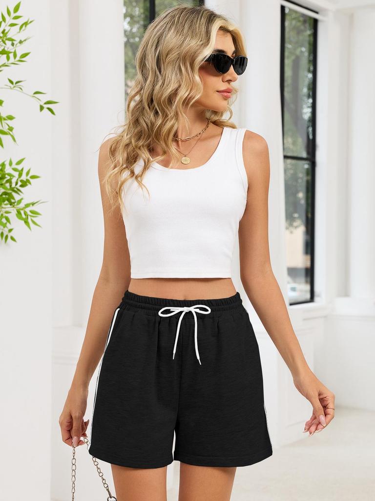2026 Spring/Summer Sporty Casual Women's Lace-up Pocket Beach Shorts