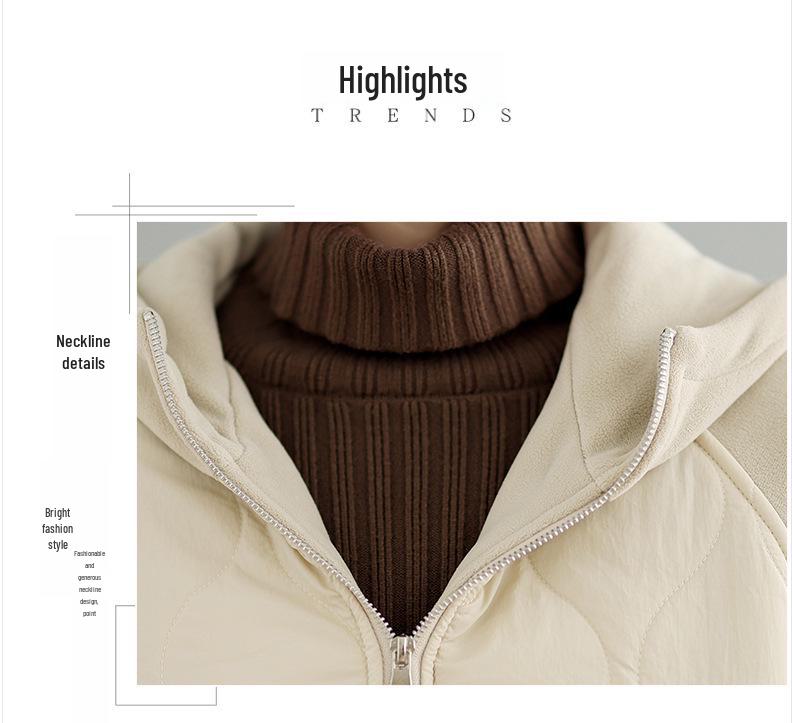 New Autumn/Winter Women's Korean-Style Thickened Hooded Jacket - Simple, Fashionable, and Warm.