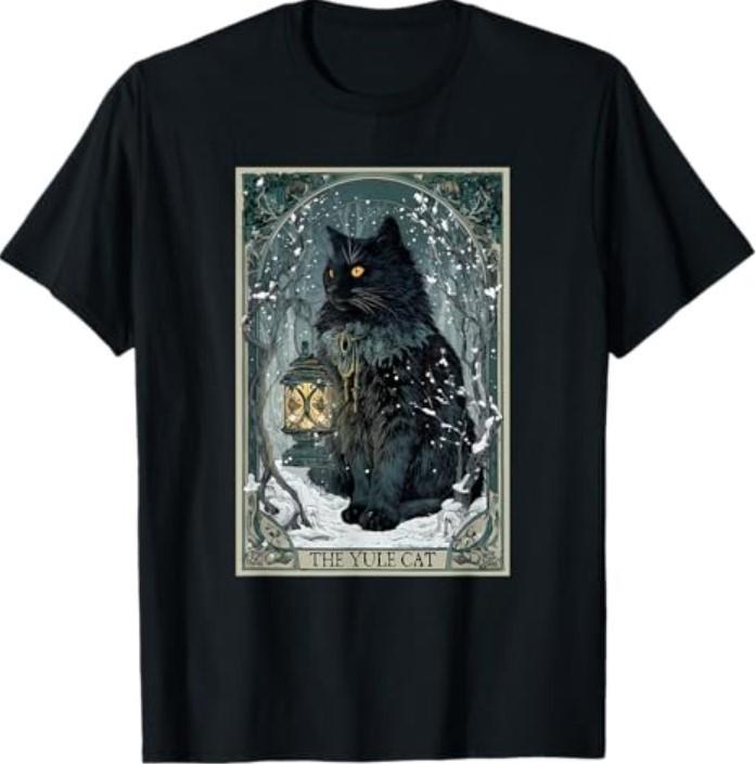 

Creepmas Vintage The Yule Cat Tarot Card Dark Christmas TShirt Unisex T-Shirt S
