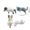4Pcs Cartoon Cats Miniature Figurines Resins Craft Figures Computer Monitors Desktop Decors Car Central Screen Ornaments