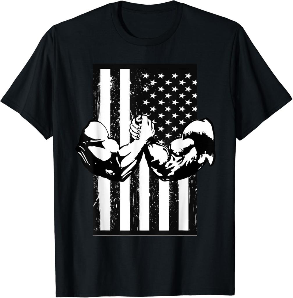 Arm Wrestling USA Flag Armwrestling Sports Power Gift Idea Gift Unisex T-Shirt