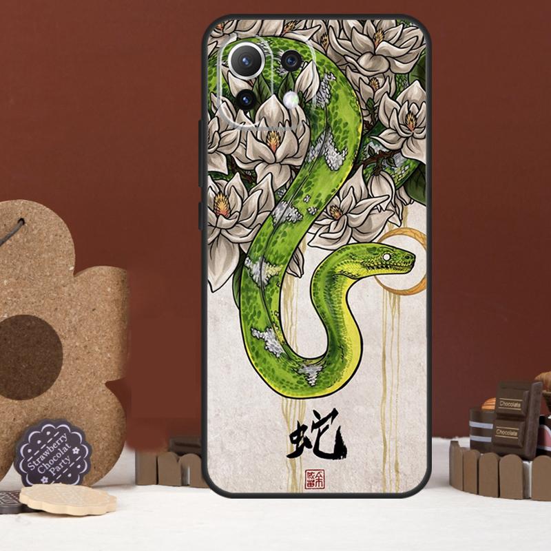 Snake Illustration Art Case For Xiaomi 15T 14T 13T 14 15 Ultra 17 Pro Max POCO F8 Ultra F5 F6 F7 X5 X6 X7 Pro Cover
