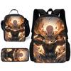 Kinder Anime One Punchs Man Schulrucksack mit Brotdosen ,Federmäppchen ,Schultaschen für Jungen Mädchen Bestes Geschenk