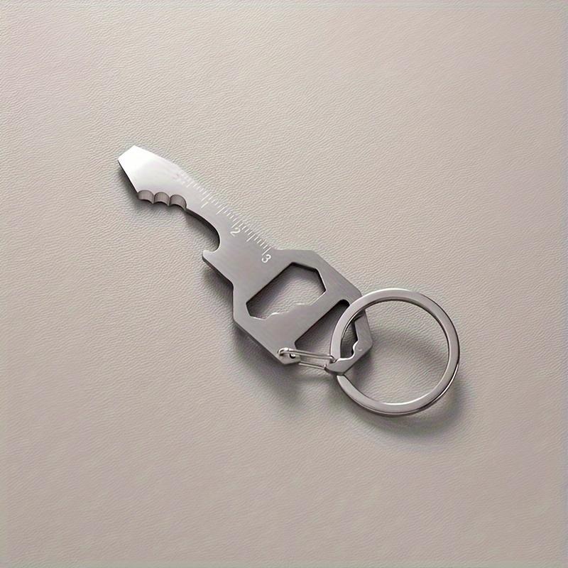 Keychain Bottle Opener Multi Tool, 6-in-1Keychain Pocket Tool for Bottle Opener, Screwdriver, Ruler, Wrench, Bit Driver