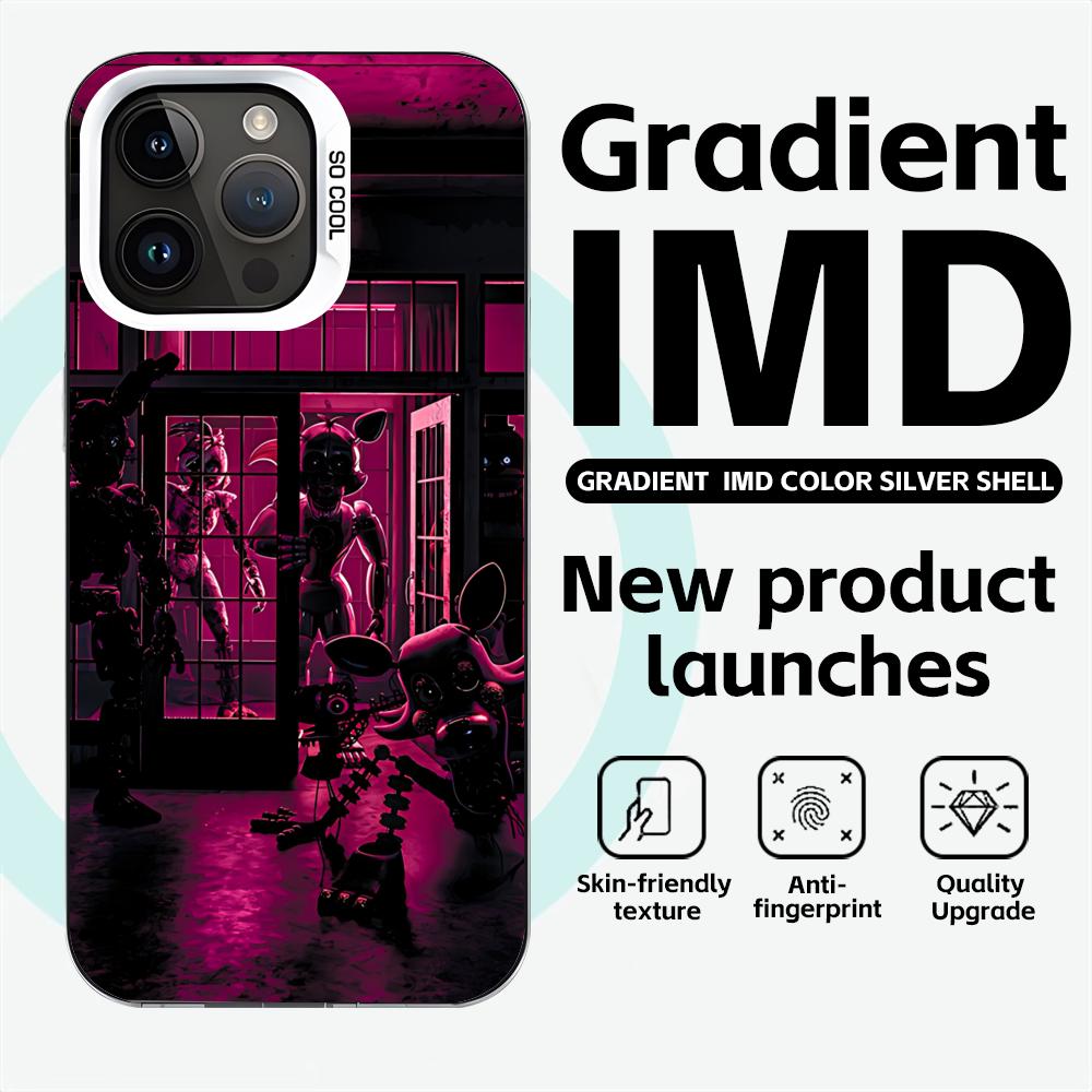 Game Dark Fnaf Phone Case Gradient  IMD Colorful Silver Suitable case for iPhone17 16 15 14 13 12 11Pro Max iPhone 15