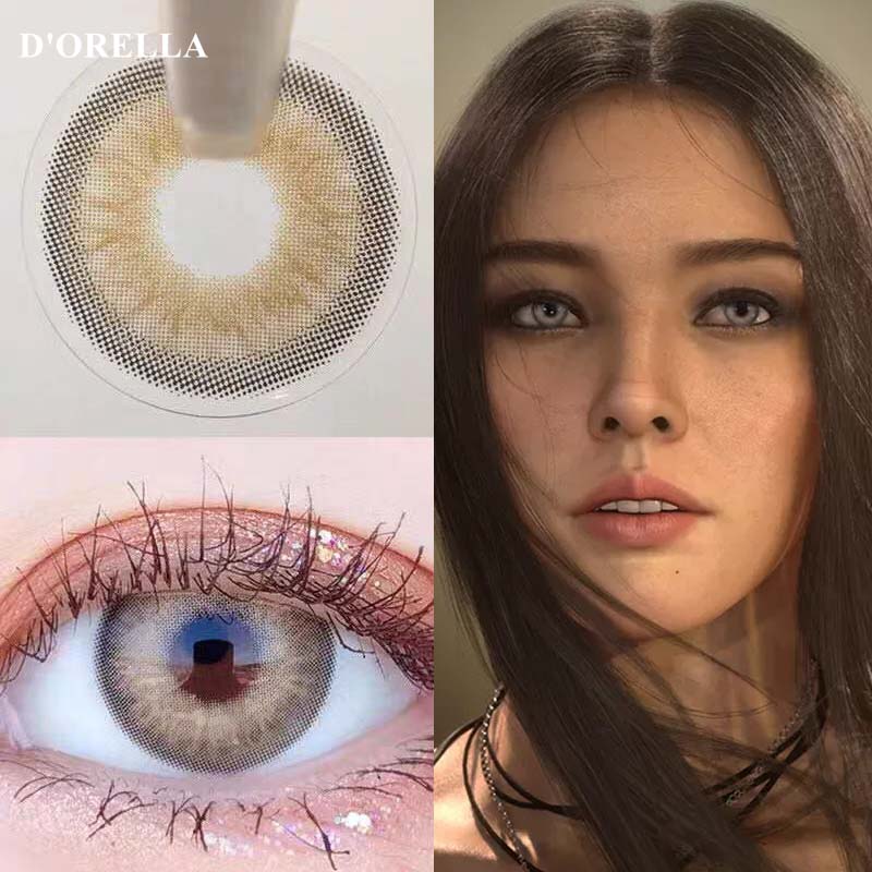 D'ORELLA 1 Paar (2 Stück) HIMALAYA Wildcat Kontaktlinsen in weicher Farbe für kosmetische Augenkontaktlinsen