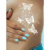 1 Sheets Luminous Glow In The Dark Body Art Temporary Tattoo Stickers, Moon Butterfly Botanical Pattern, Waterproof Fake Tattoo Sticker