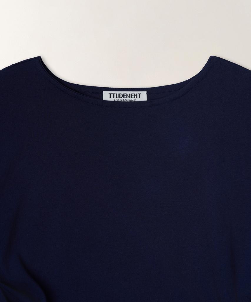 Tudument Strap Shirring T-Shirt_Dark Navy