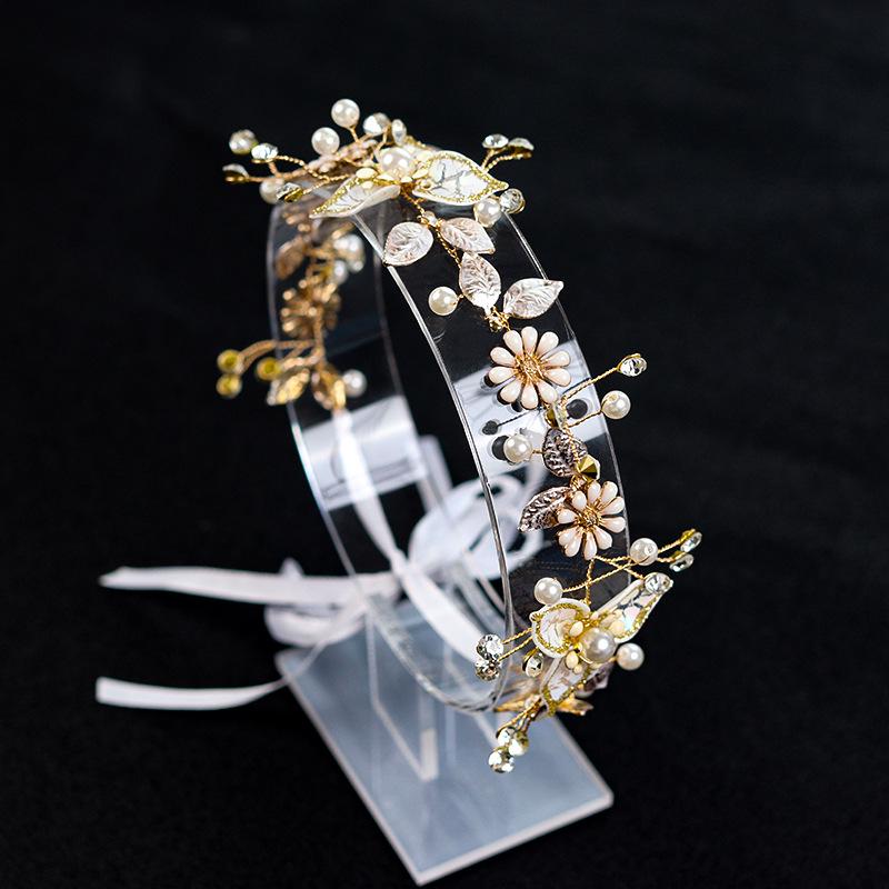 Daisy Alloy Leaf Flower Hairband - Wedding Hair Accessories for Brides